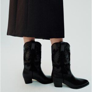 Zara heeled cowboy boots
